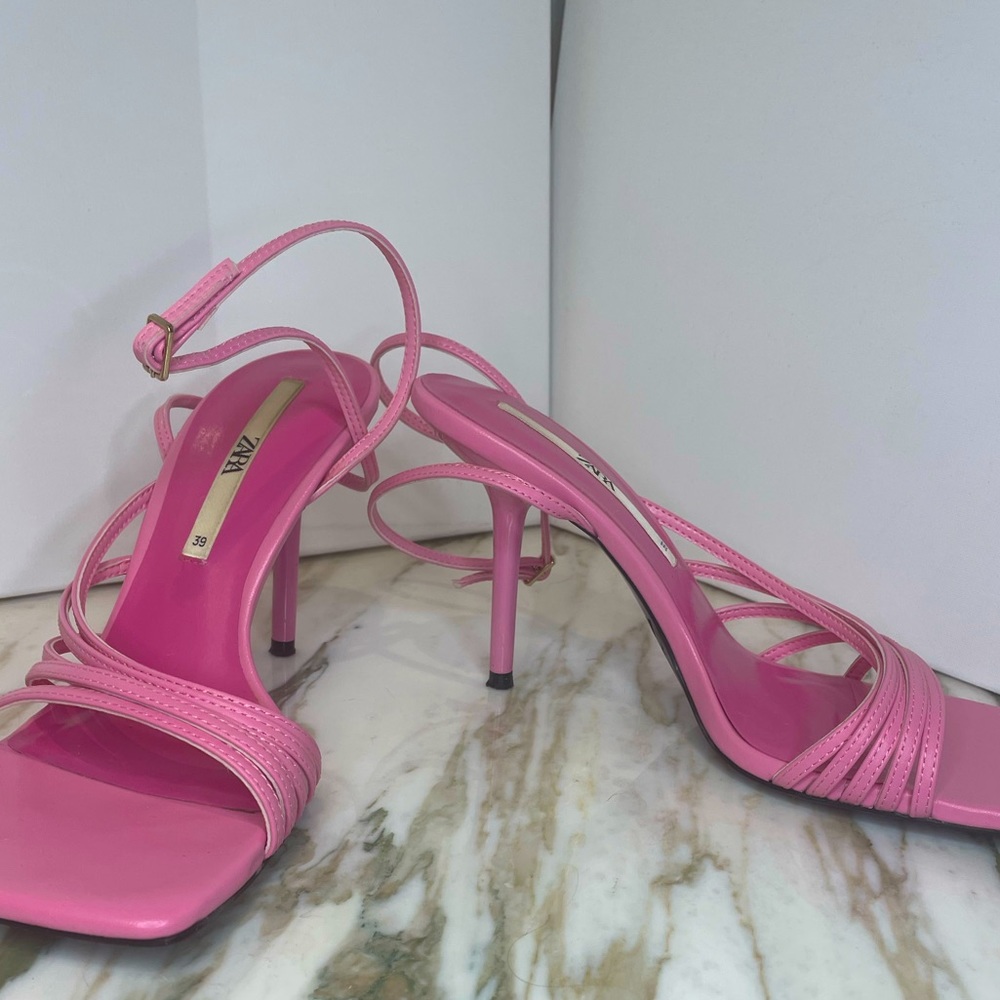 Zara Pink Strappy Sandals